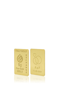 Lingotto Oro regalo per matrimonio 24 Kt da 5 gr. - Idea Regalo Eventi Celebrativi - IGE: Italy Gold Exchange